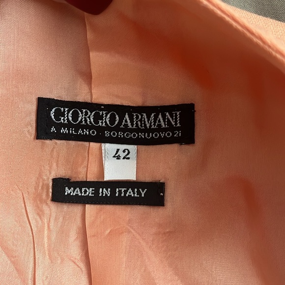 90s Giorgio Armani Peach Wool Blazer Jacket, EU 42 Excellent Vintage Condition - Picture 8 of 8